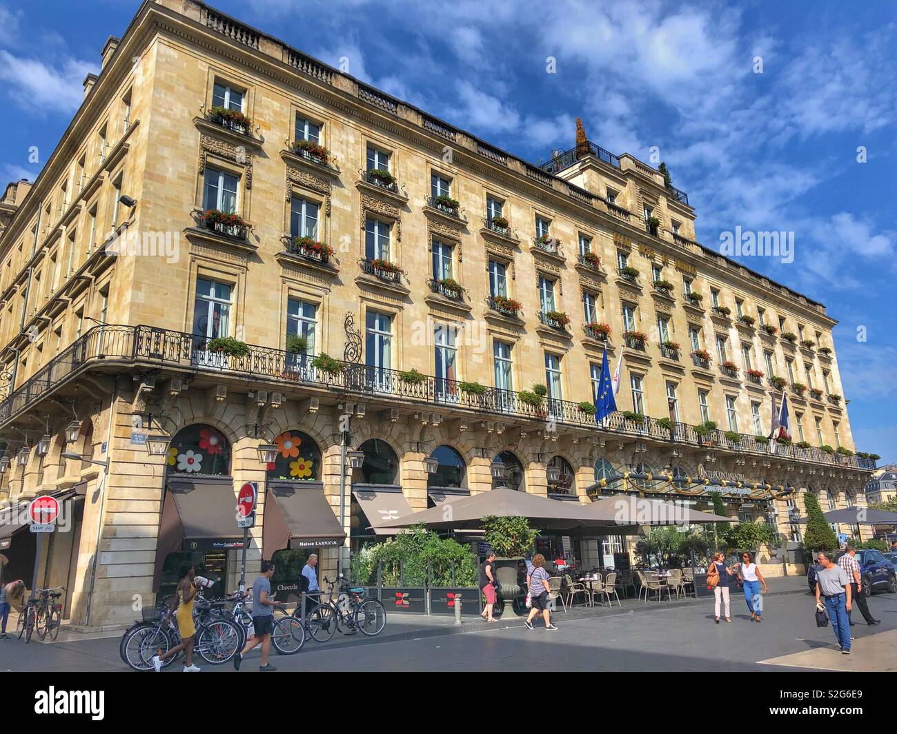 City life in Bordeaux, France on a sunny day. - Smartphone Captured Stock Image