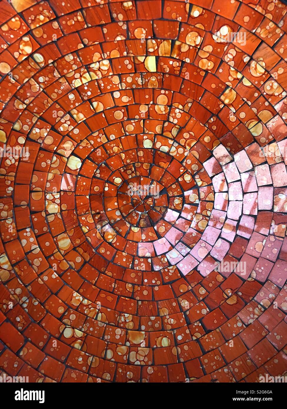 Orange mosaics in circles Stock Photo