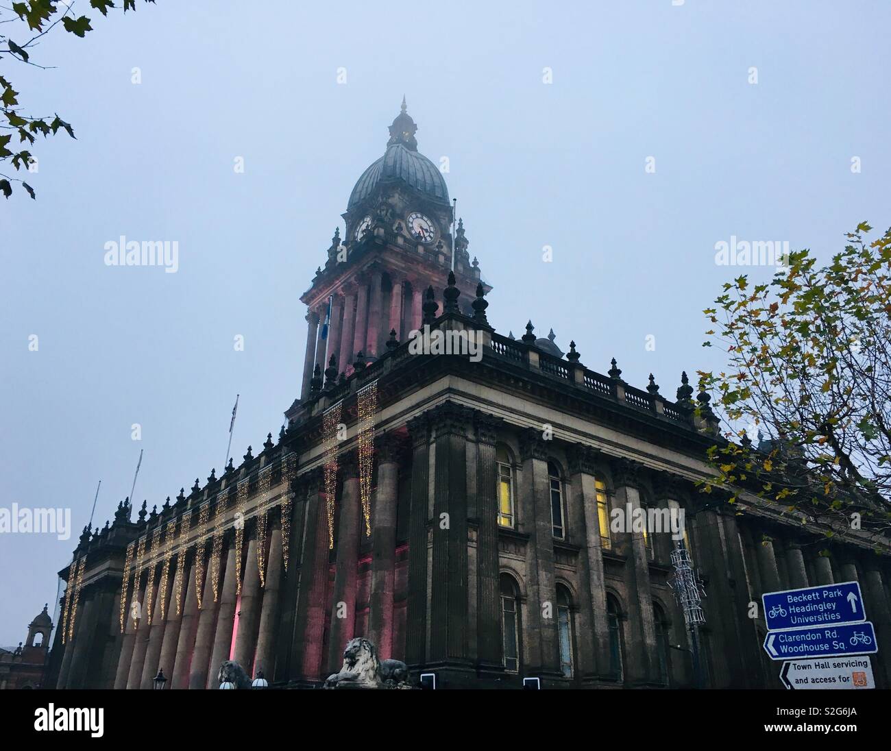 Leeds town hall, Leeds city centre, Yorkshire, United Kingdom Stock