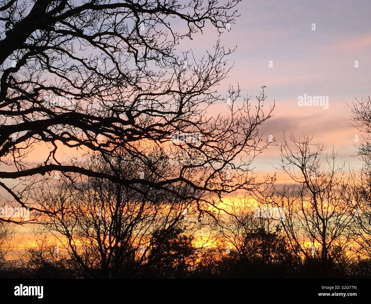 Stripy sunset Stock Photo