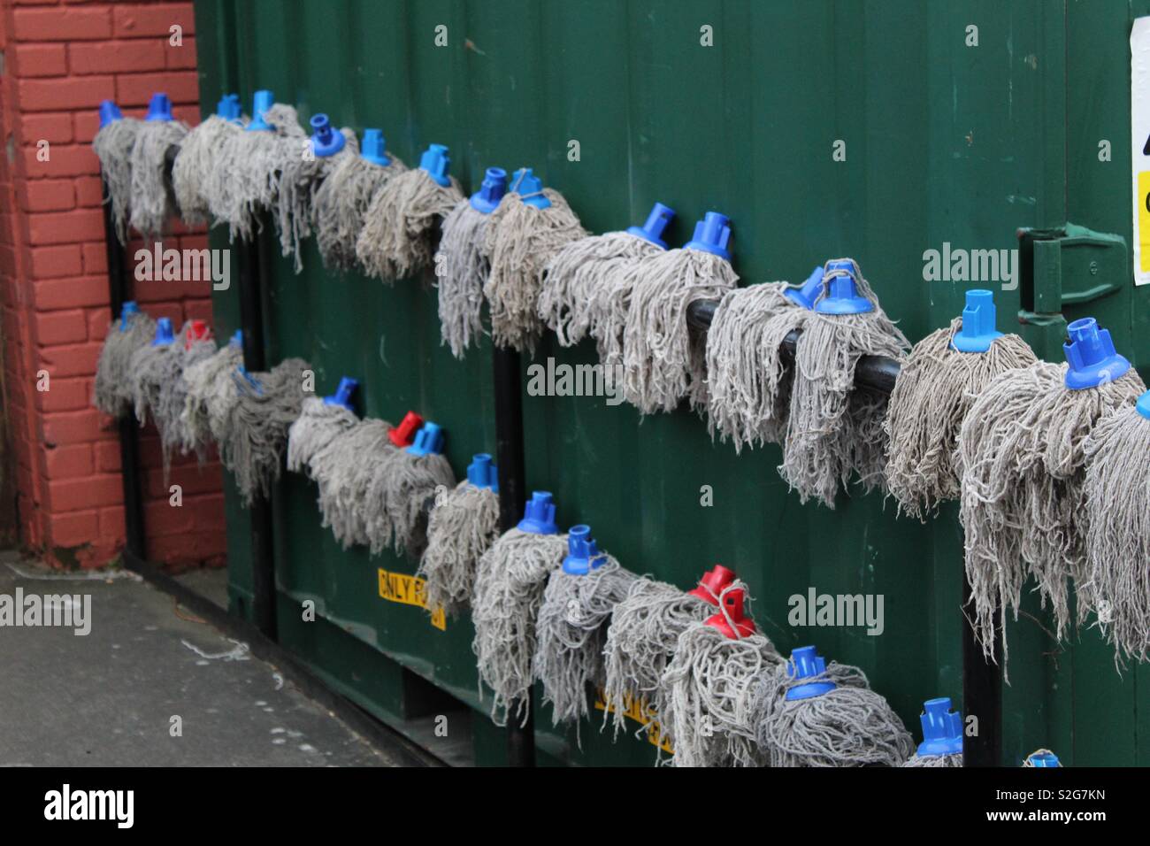 Mop Heads Drying Stock Photo Alamy