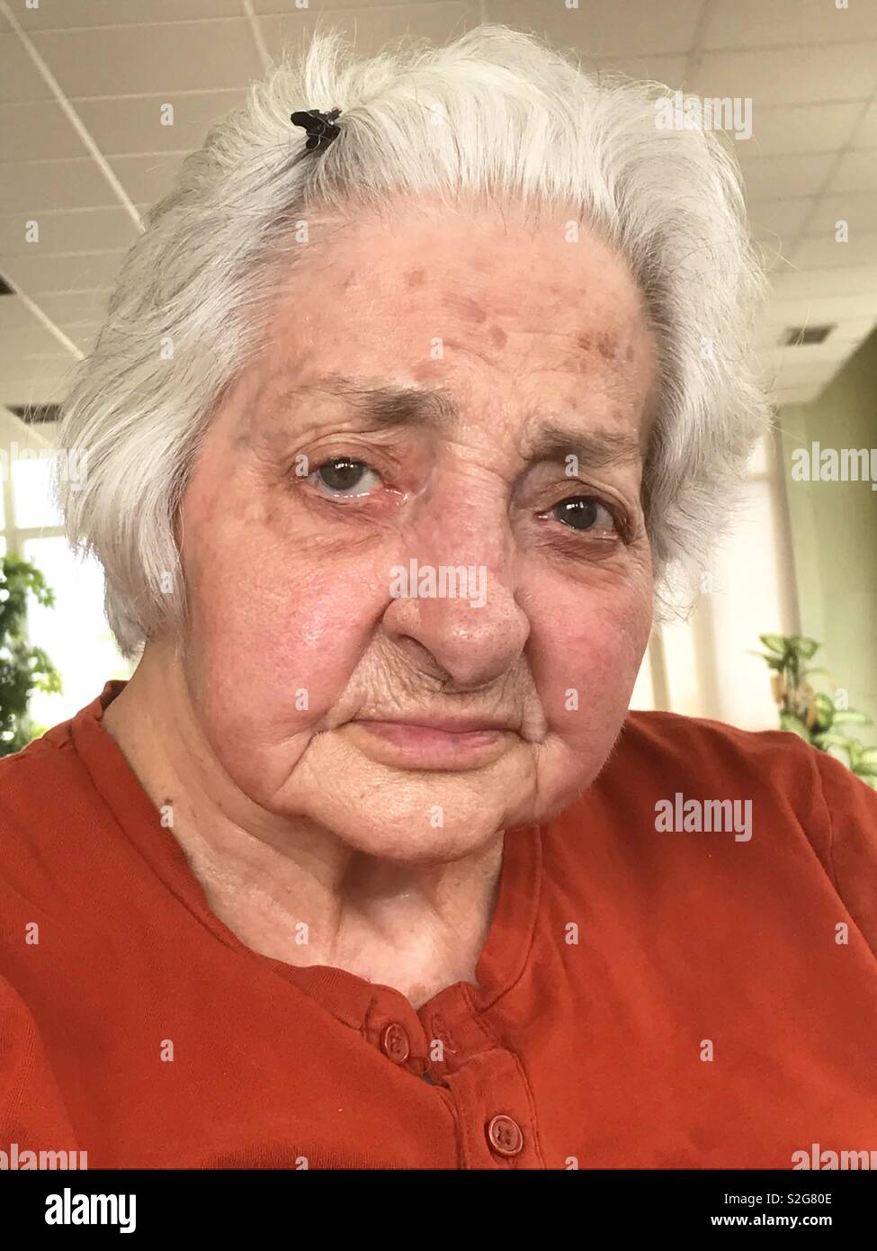 Portrait of old lady. - Smartphone Captured Stock Image