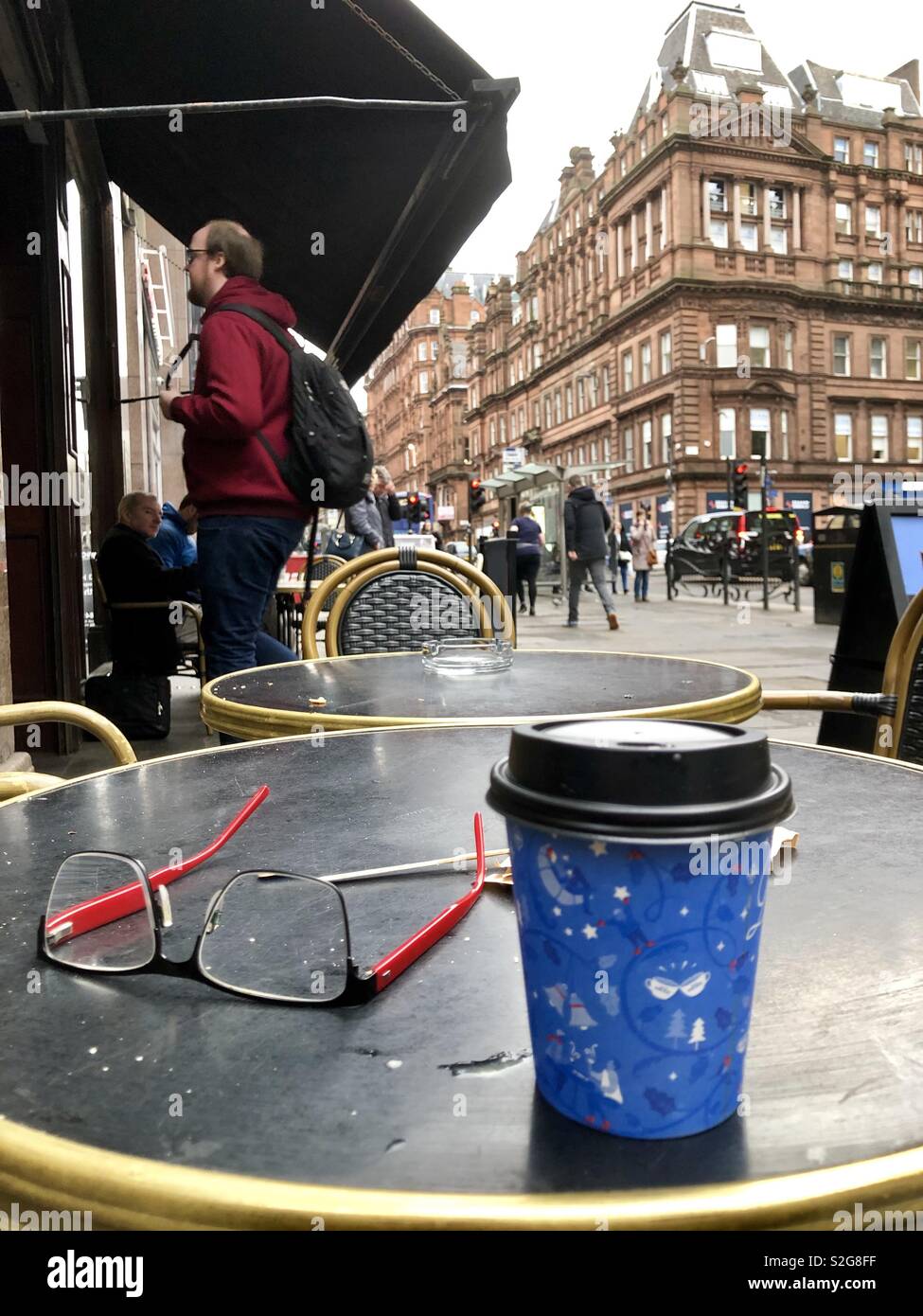 Street scene, Glasgow city centre. Scotland. United Kingdom. - Smartphone Captured Stock Image