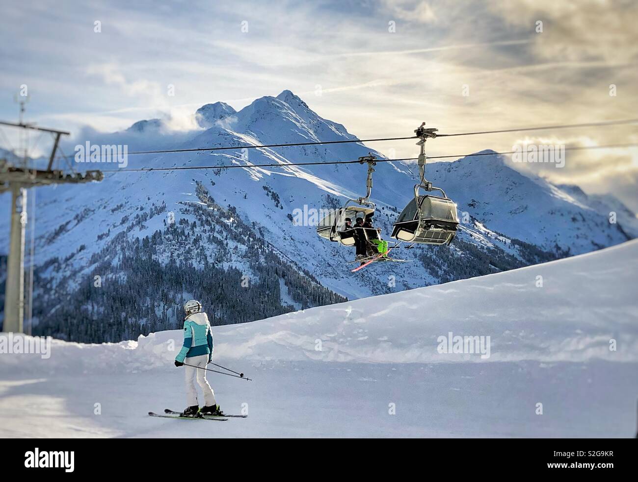 Wintersport in the Austrian Alps - Smartphone Captured Stock Image