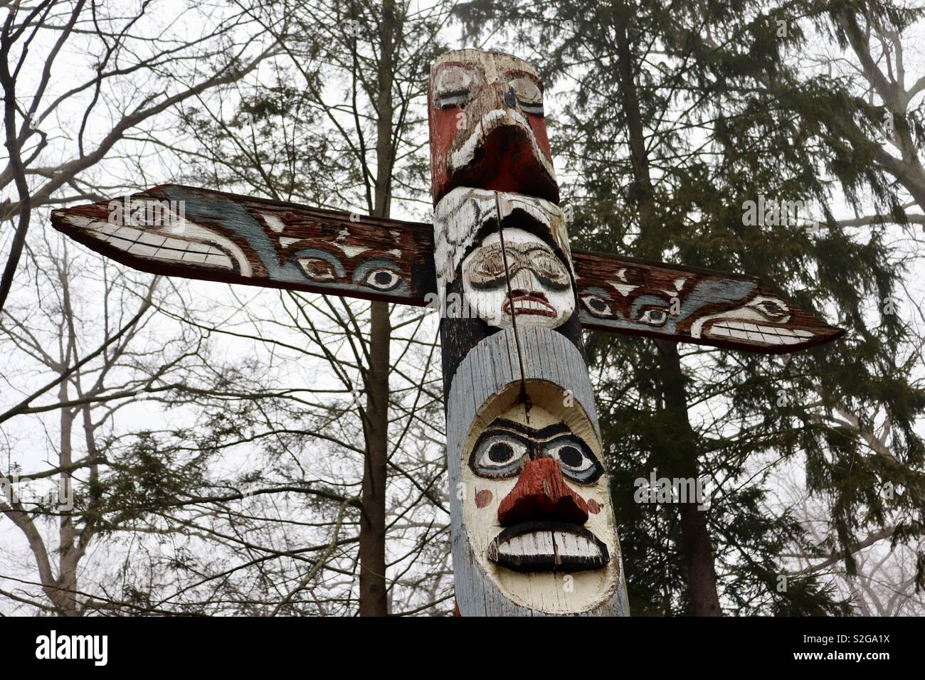 Totem pole from World’s fair Stock Photo
