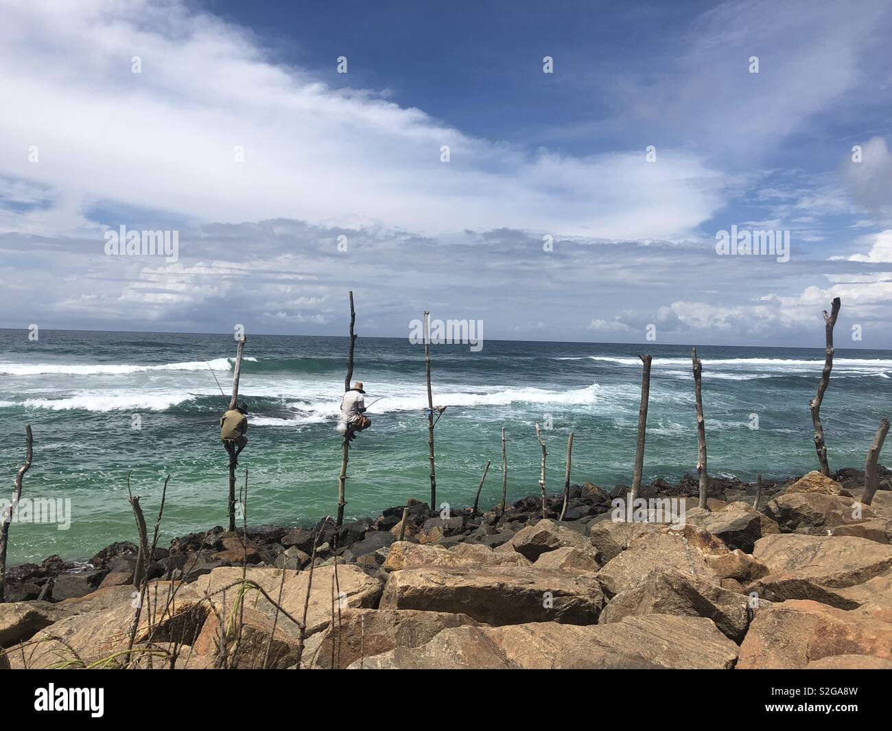 Stilt fisherman Sri Lanka Stock Photo