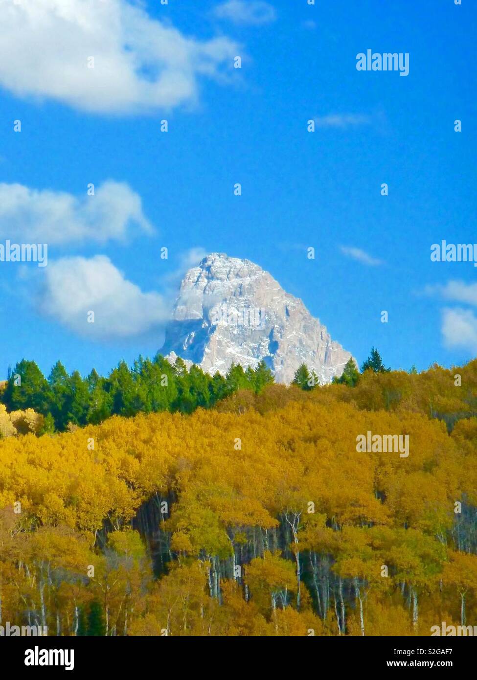 Grand Teton in the grand Teton national Park Wyoming USA - Smartphone Captured Stock Image