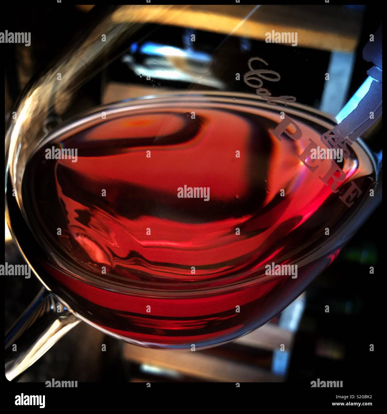 A glass of Syrah rosé wine, Catalonia, Spain. - Smartphone Captured Stock Image