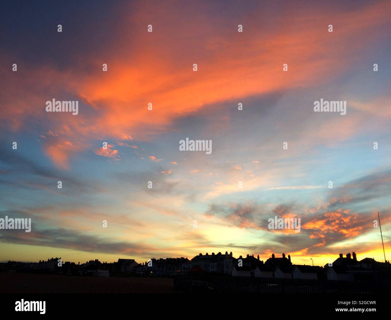 Dusk over Deal, Kent, UK - Smartphone Captured Stock Image