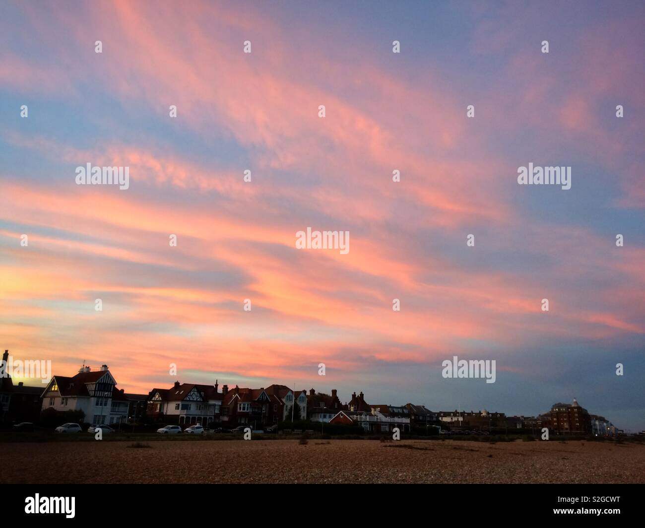 Dusk over Deal, Kent, UK - Smartphone Captured Stock Image