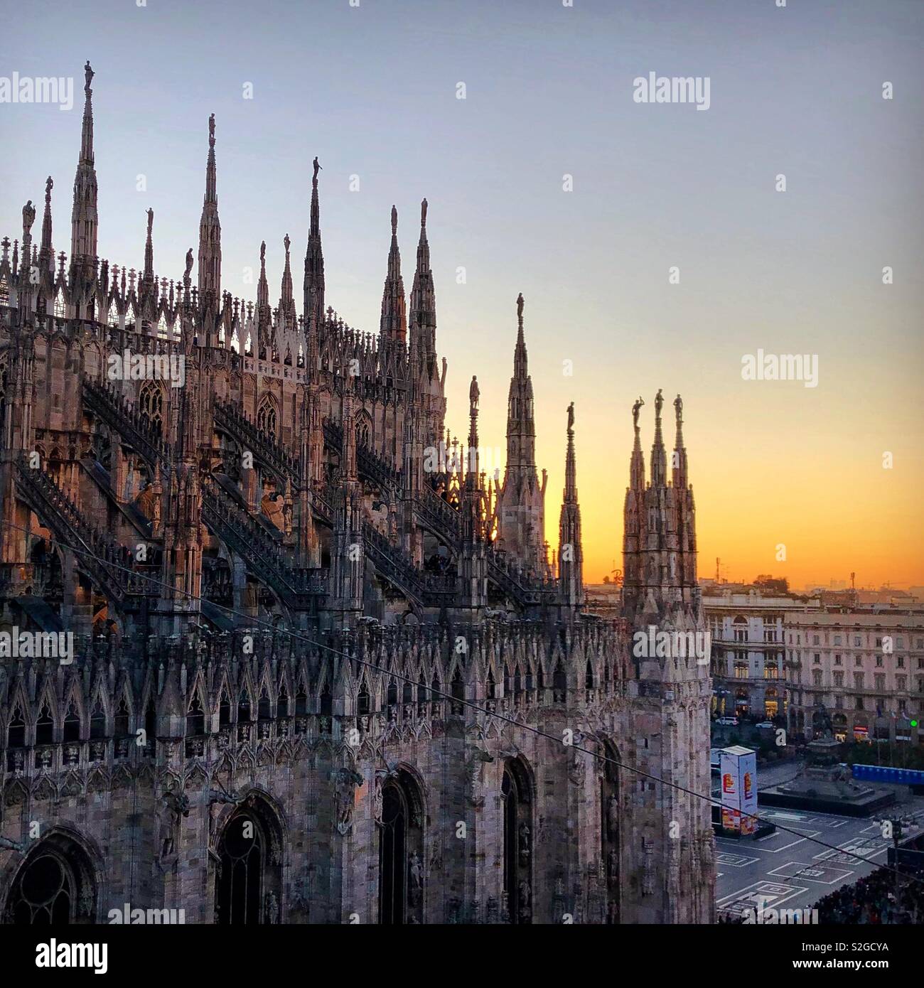 Sunset over the Duomo Stock Photo Alamy