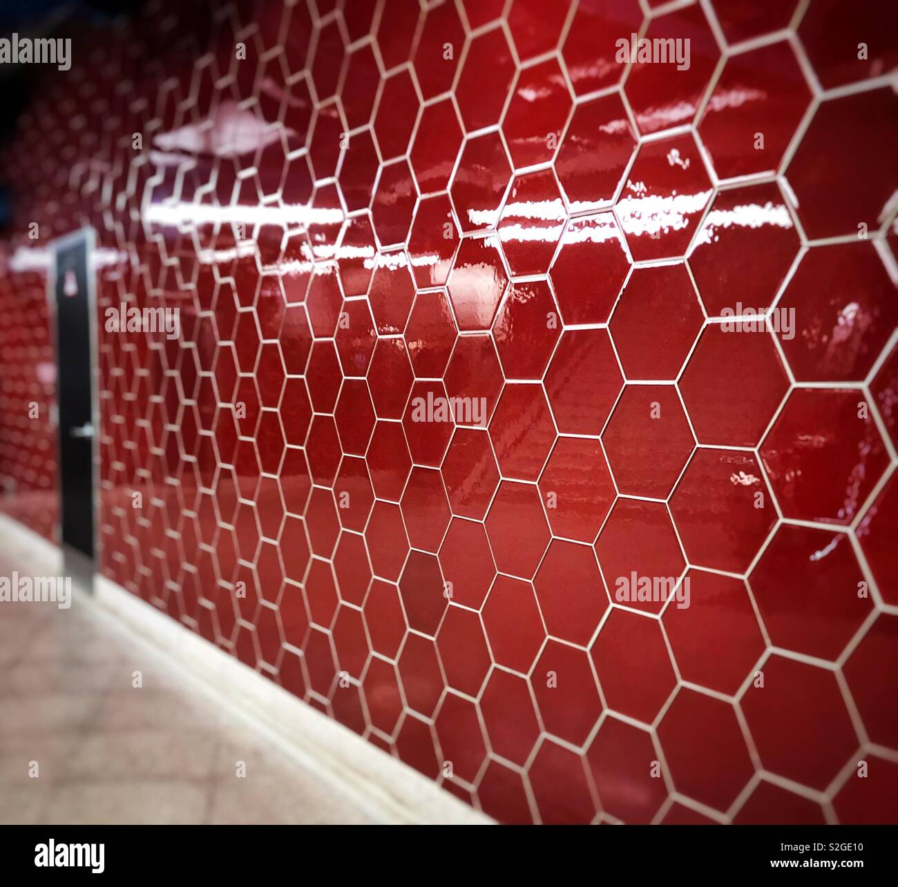 Red Subway Tiles Stock Photo Alamy