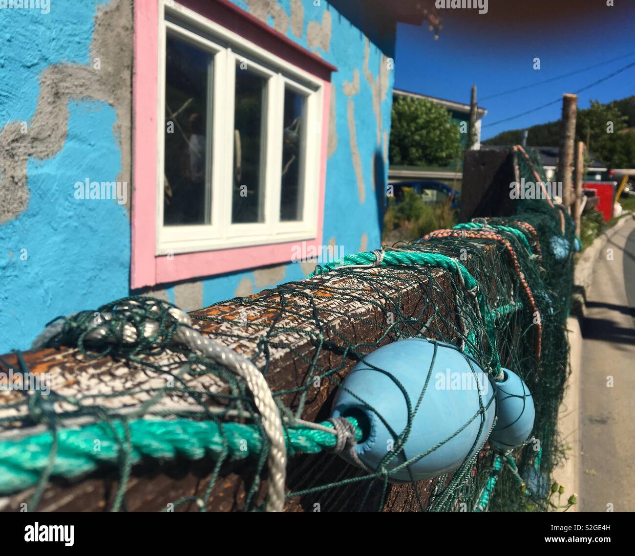 Small fishing village Quidi Vidi in Newfoundland Canada - Smartphone Captured Stock Image