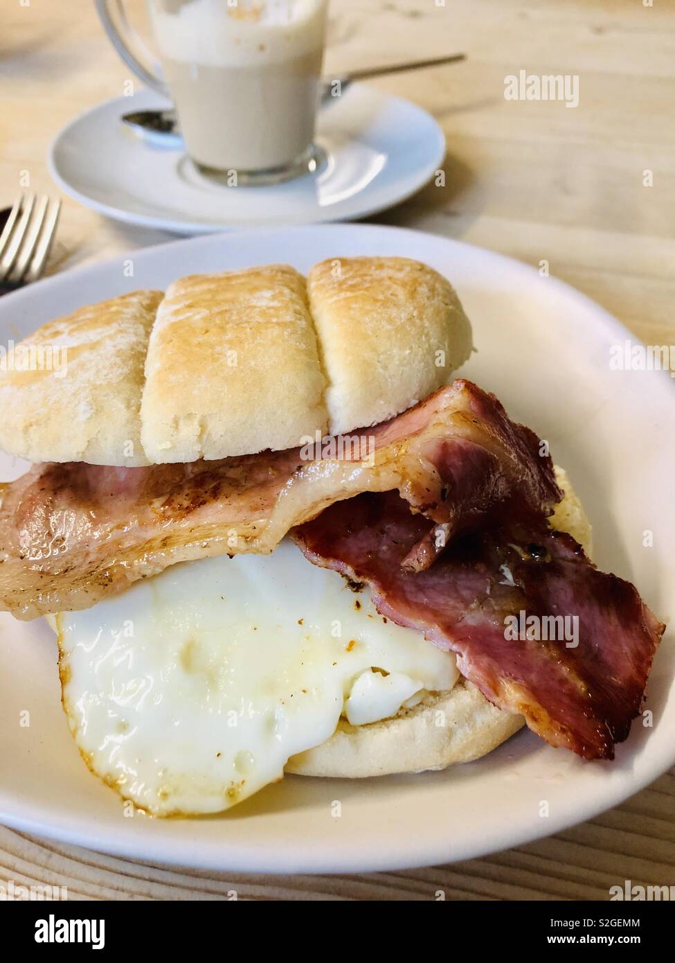 Bacon and egg roll Stock Photo Alamy