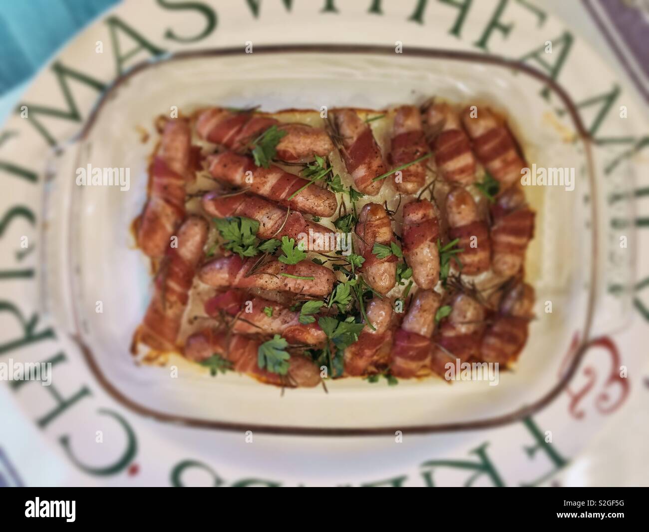 Pigs in blankets - Smartphone Captured Stock Image