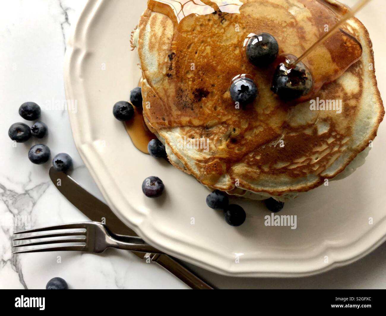 Blueberry pancakes - Smartphone Captured Stock Image
