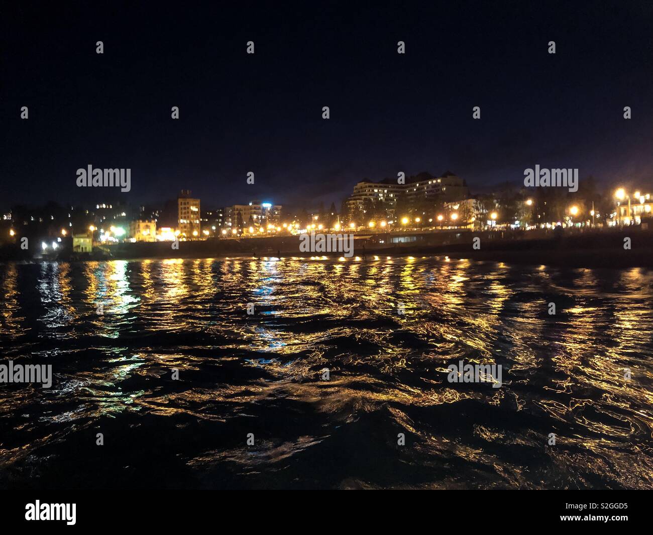 Coogee Beach at night Stock Photo