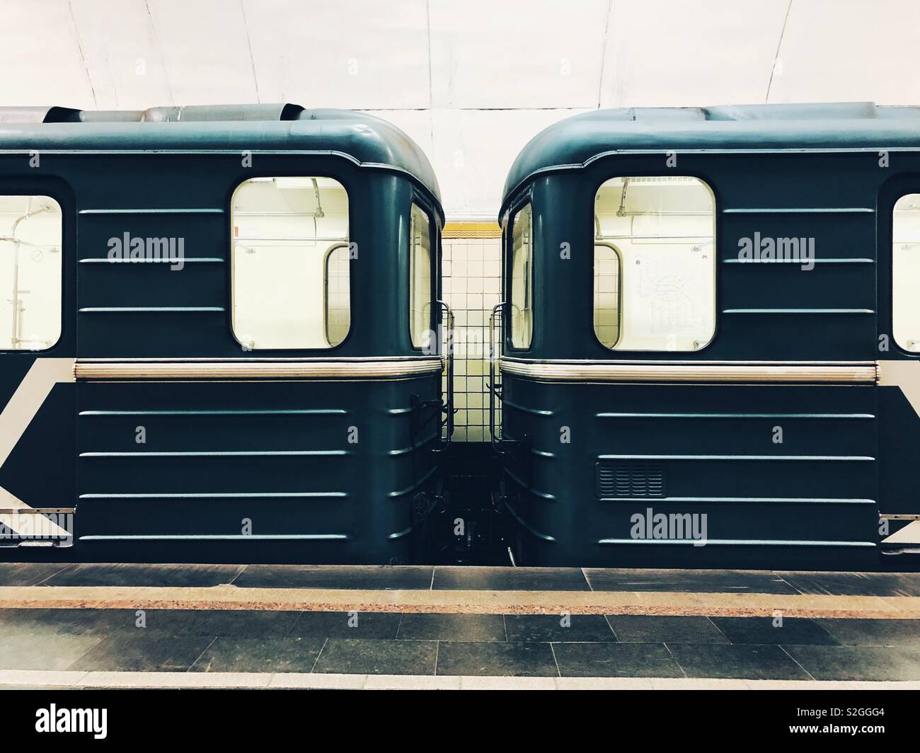 Moscow subway train cars - Smartphone Captured Stock Image