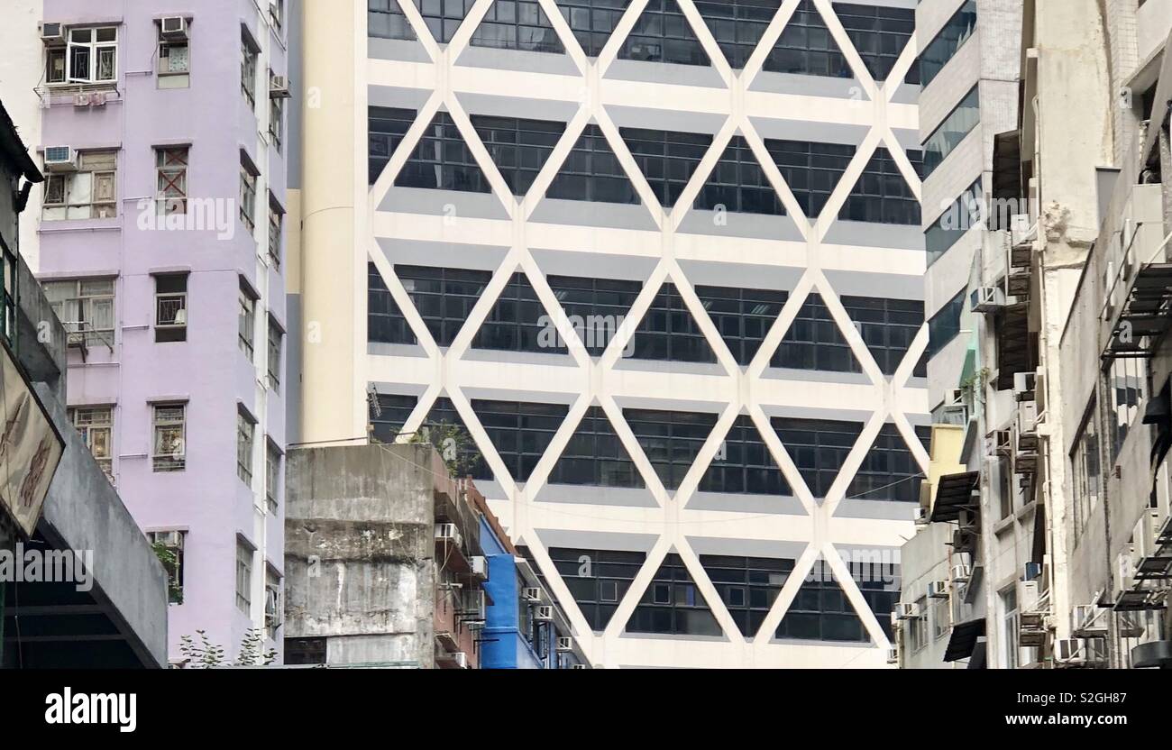 Sheung Wan street canyon Hong Kong - Smartphone Captured Stock Image