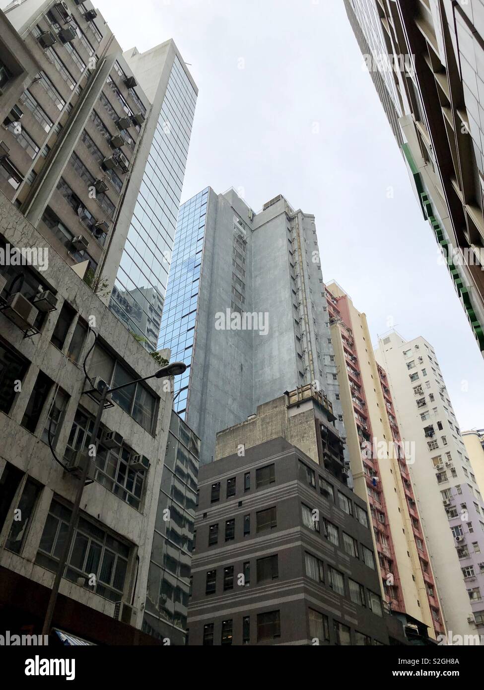 Hong Kong buildings looking up - Smartphone Captured Stock Image