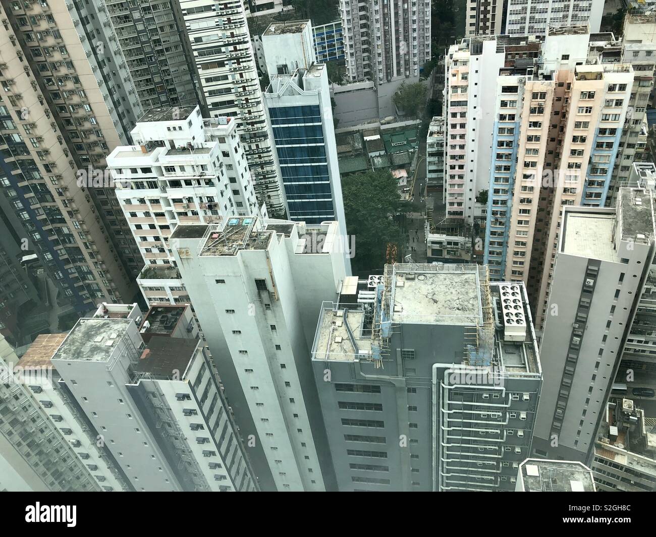 Hong Kong looking down on Man Mo Temple - Smartphone Captured Stock Image