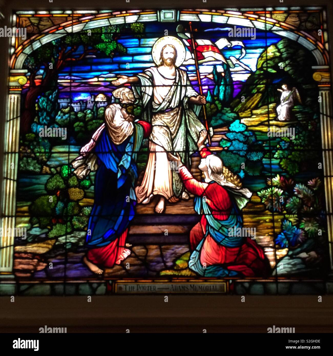 Stained glass window, Park Street Church, Boston, Massachusetts, United States Stock Photo Alamy