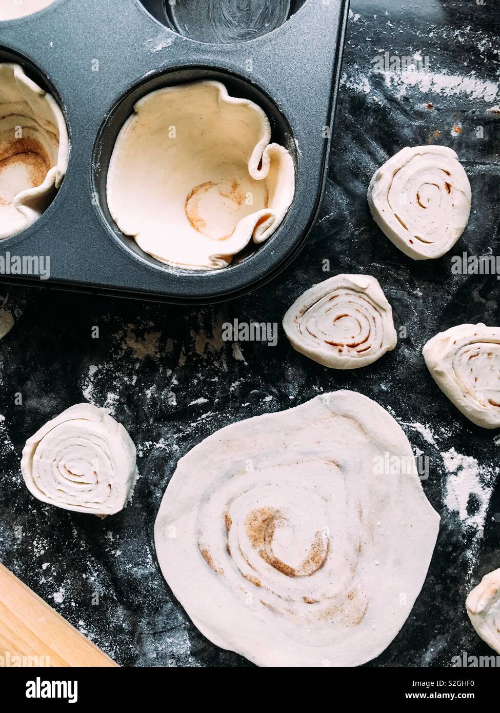 Making pastry cases - Smartphone Captured Stock Image