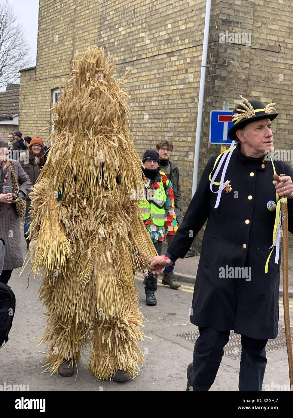 The Straw Bear, Whittlesea, England, UK - Smartphone Captured Stock Image