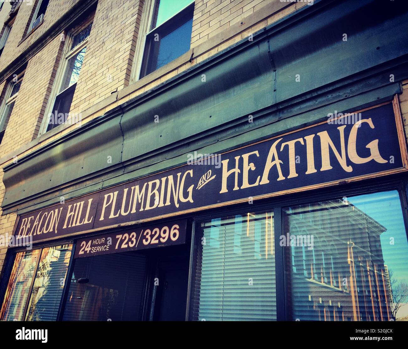 Beacon Hill Plumbing and Heating, Beacon Hill, Boston, Massachusetts, United States - Smartphone Captured Stock Image