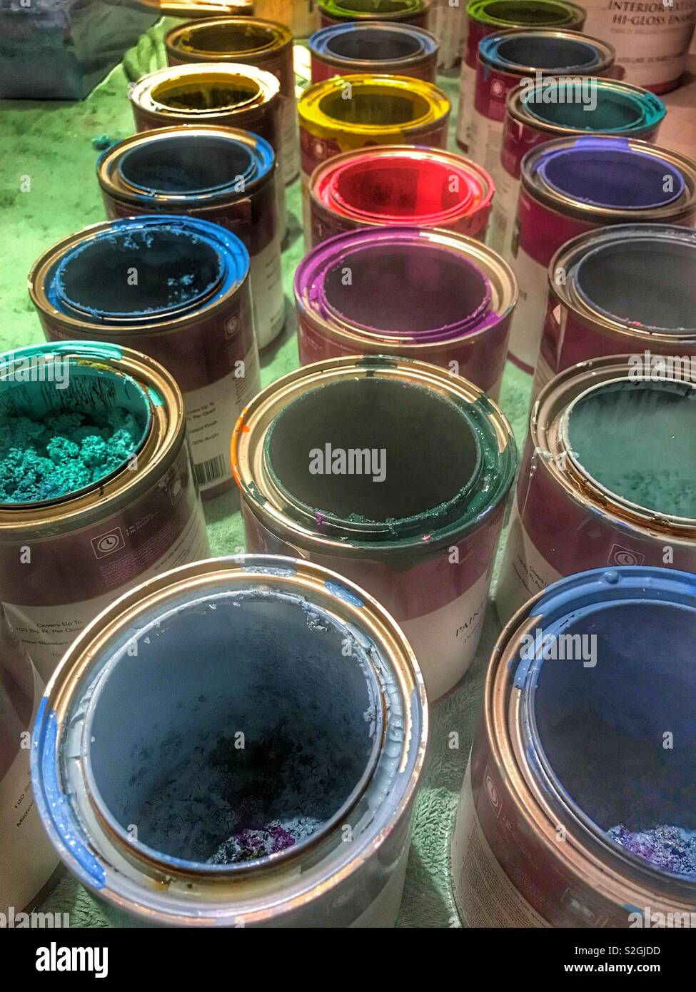 Old paint cans Stock Photo Alamy