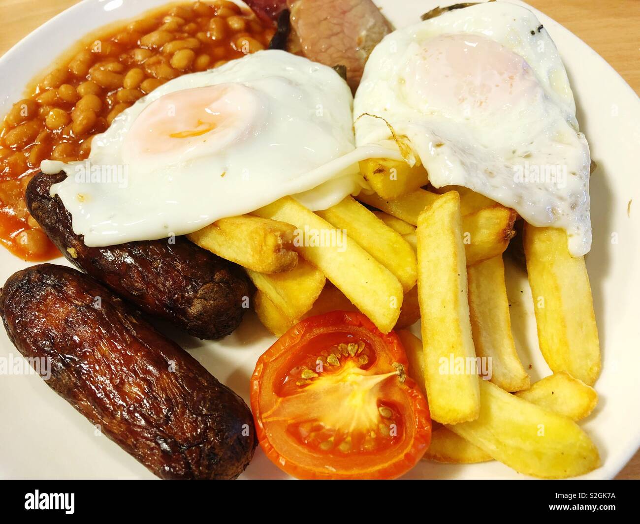All day brunch with fried eggs Stock Photo Alamy