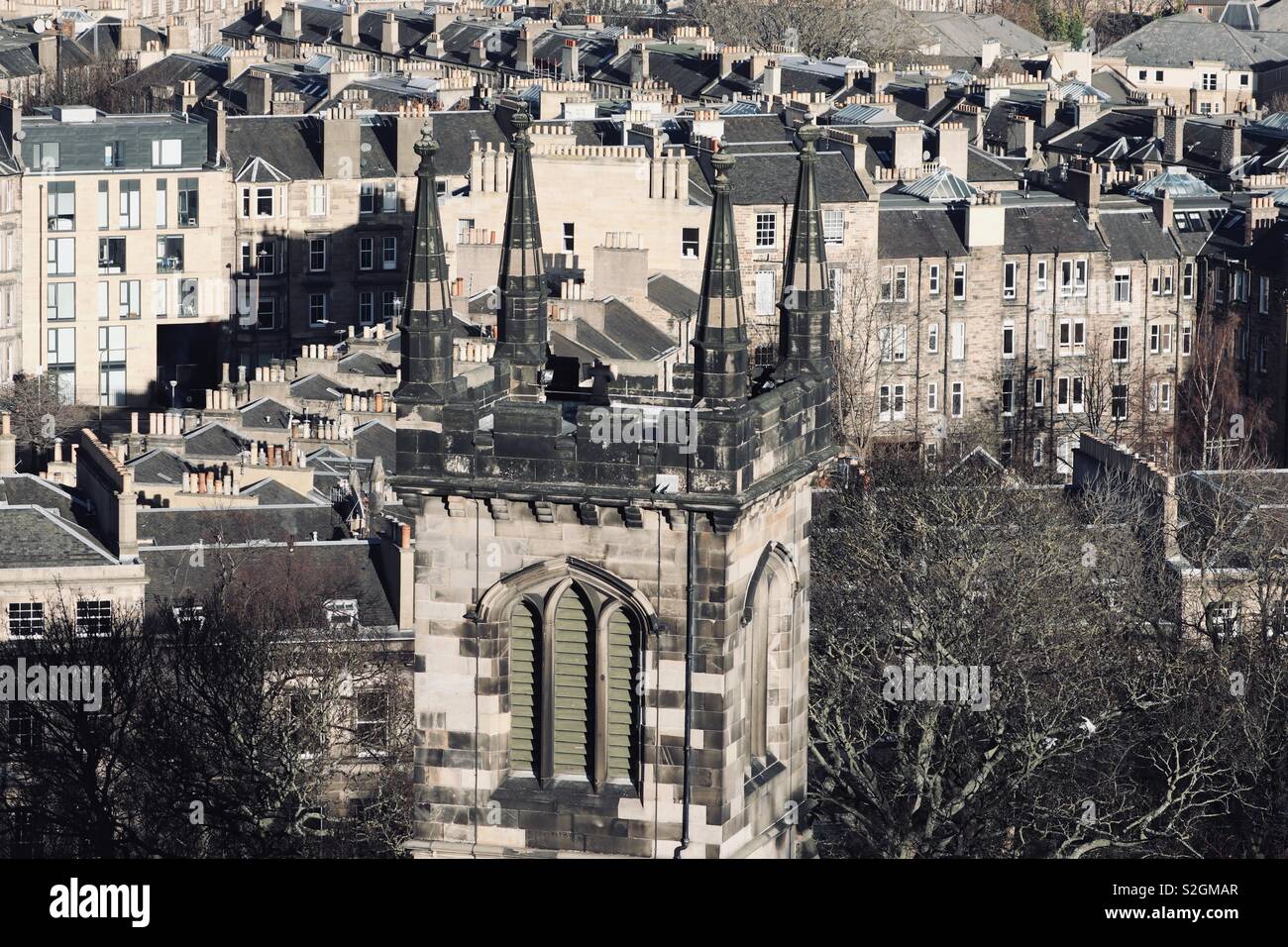 Rooftop view across Edinburgh Stock Photo