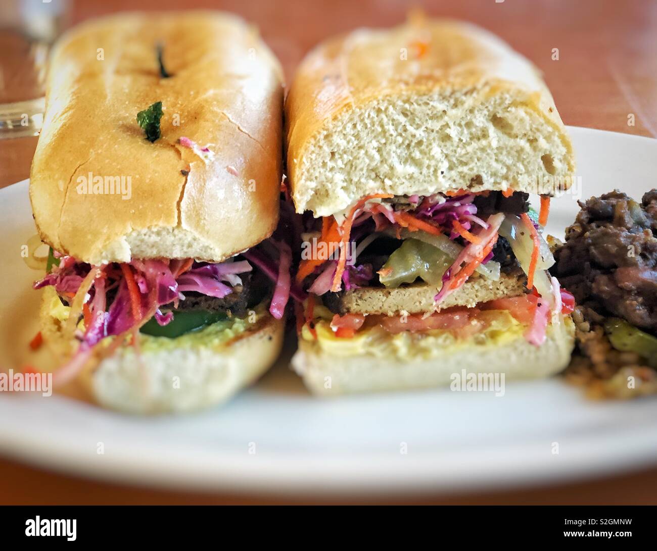 Thick Vegan Subway Sandwich Stock Photo Alamy