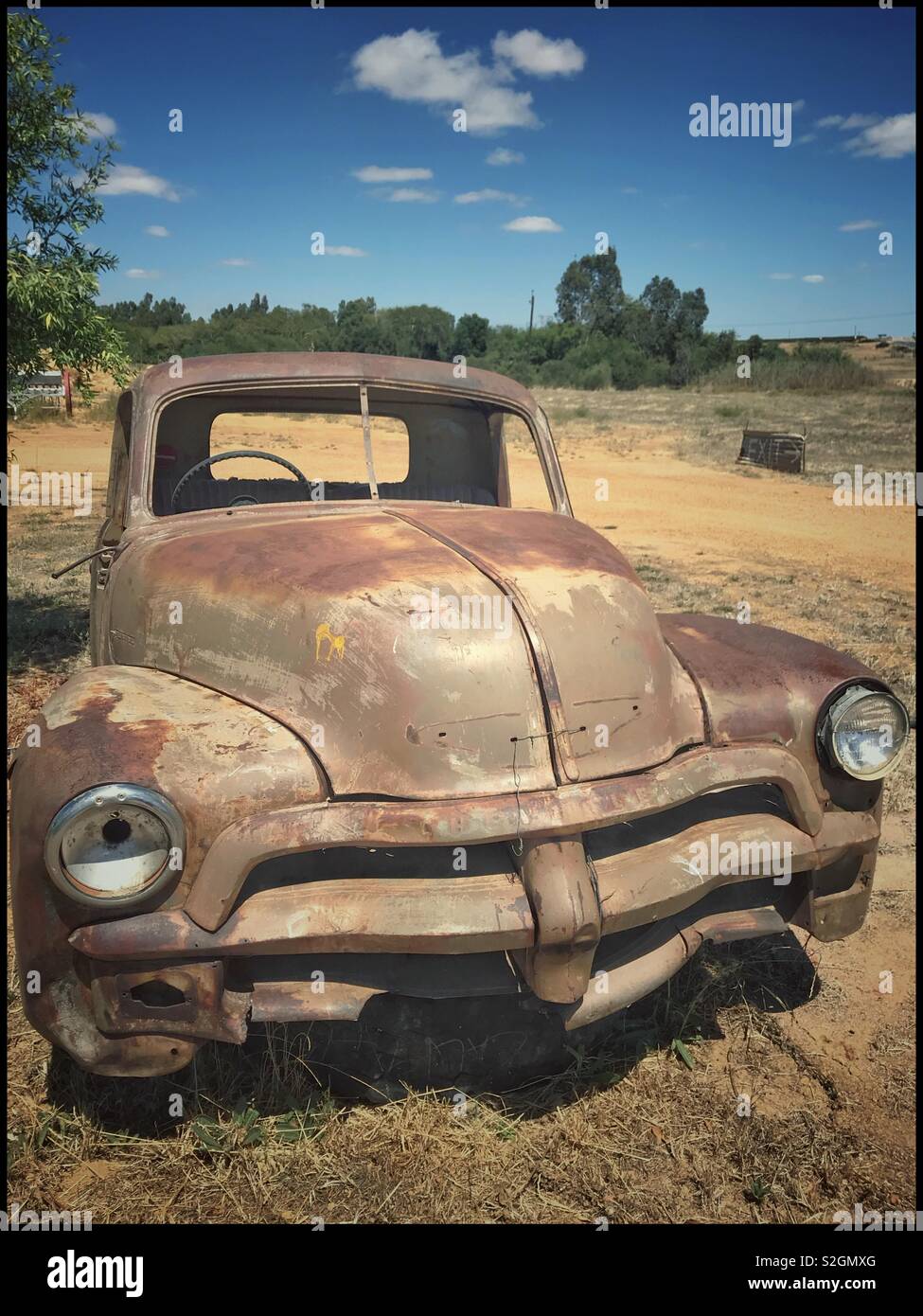 Old vehicle at Toeka Stoor in Windmeul near Paarl, South Africa. - Smartphone Captured Stock Image