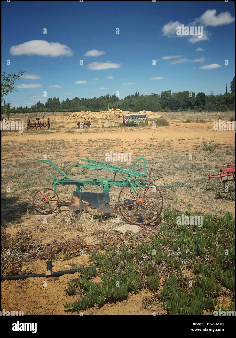 Old farm implements at Toeka Stoor in Windmeul near Paarl, South Africa