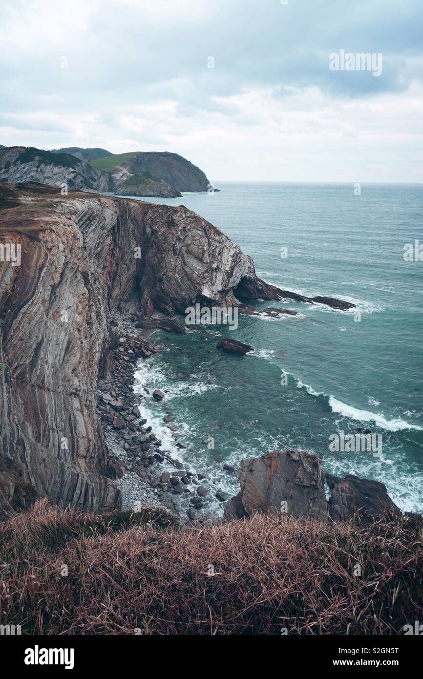 cliff and sea in the coast Stock Photo