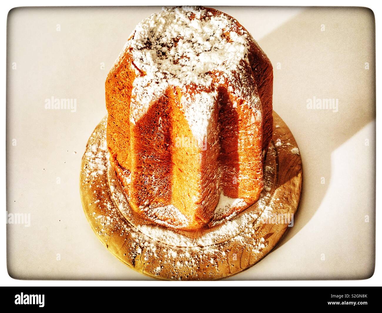 Traditional Italian Pandoro Christmas bread - Smartphone Captured Stock Image