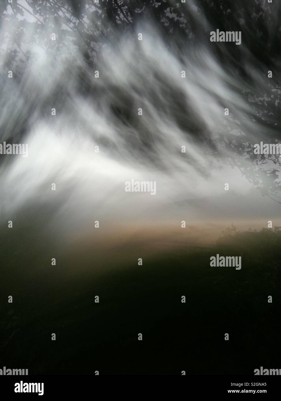 Caught in a Cotswold Cloud Burst and mini tornado shelter useless! - Smartphone Captured Stock Image