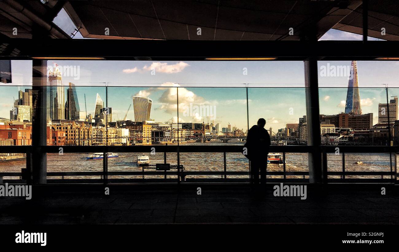 River Thames London from Blackfriars station Stock Photo