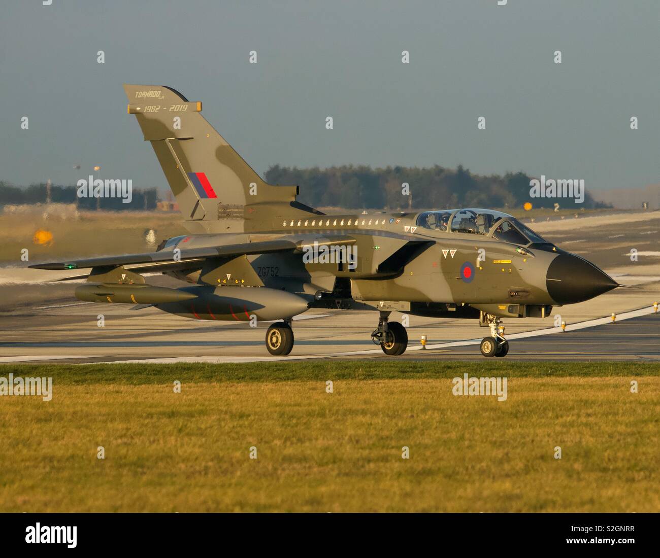 Royal Air Force Panavia Tornado GR4 ZG752 wearing a 1980s colour scheme for the Tornados impending retirement at the end of March 2019, after more than 40 years of impeccable service. Stock Photo
