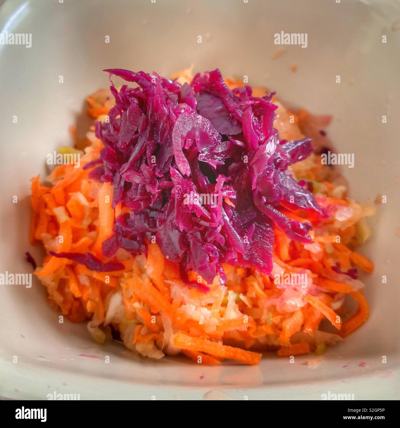 Home made fermented vegetables  onions carrot ginger green apple - Smartphone Captured Stock Image