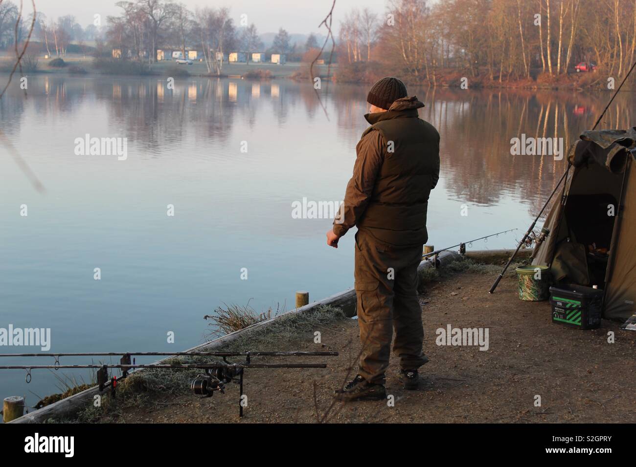 Winter fishing Stock Photo