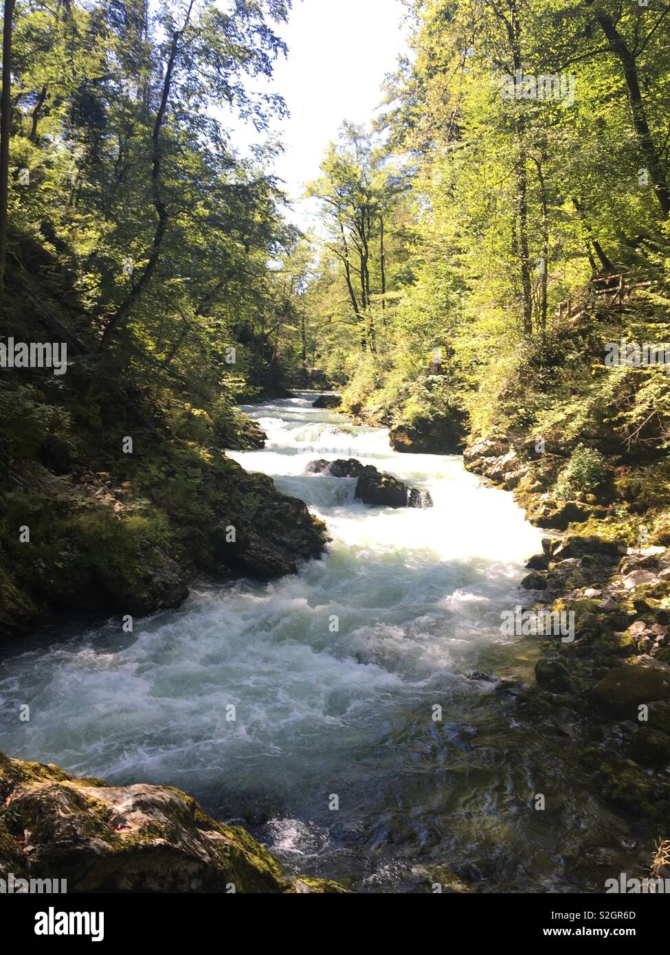 Rushing water in Slovenia Stock Photo
