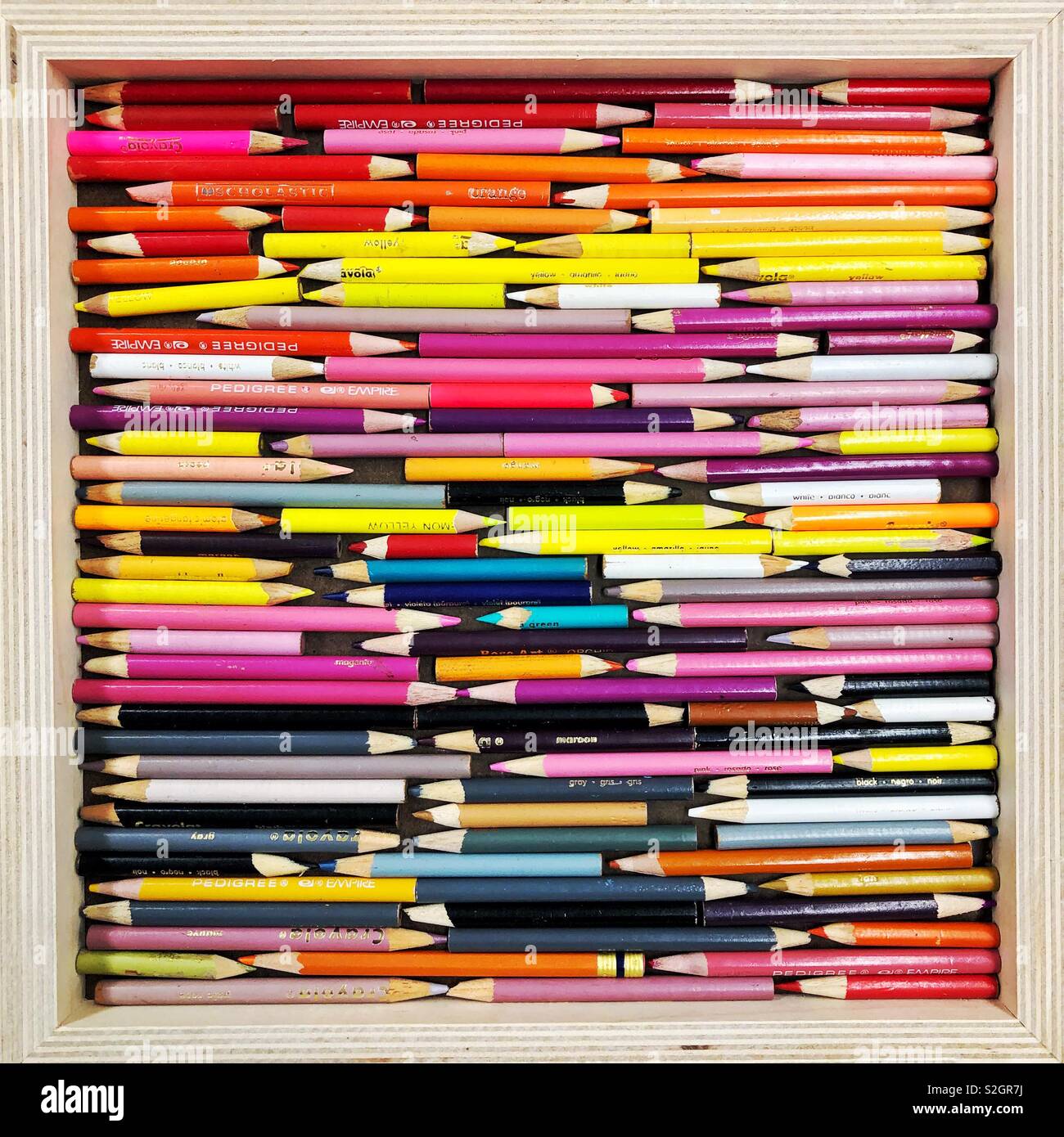 Used Colored pencils art - Smartphone Captured Stock Image