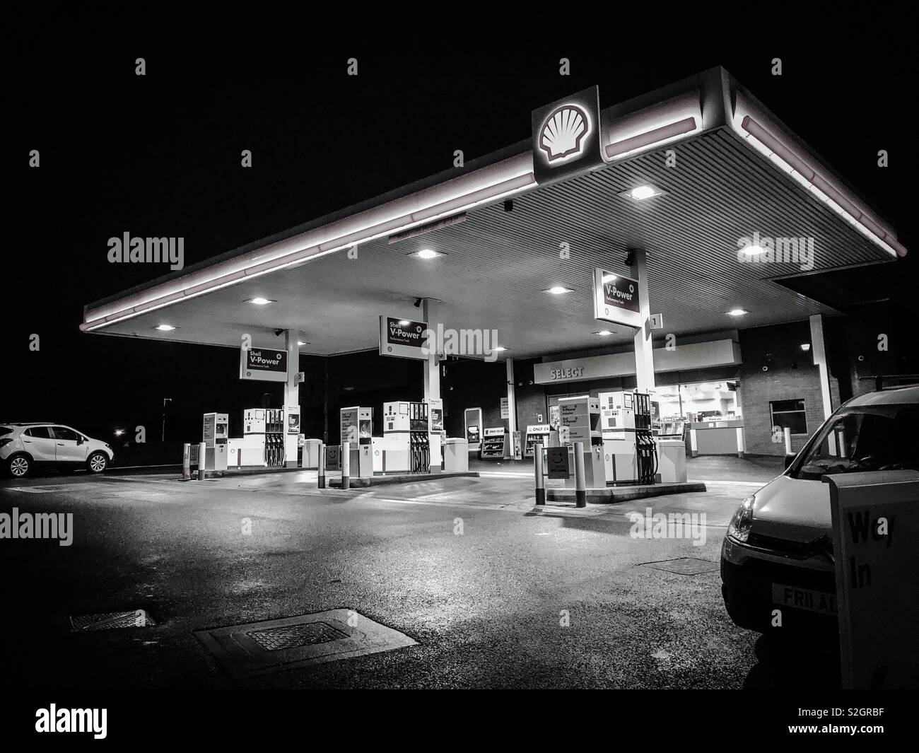 Shell petrol station. Glasgow. Scotland. UK. - Smartphone Captured Stock Image