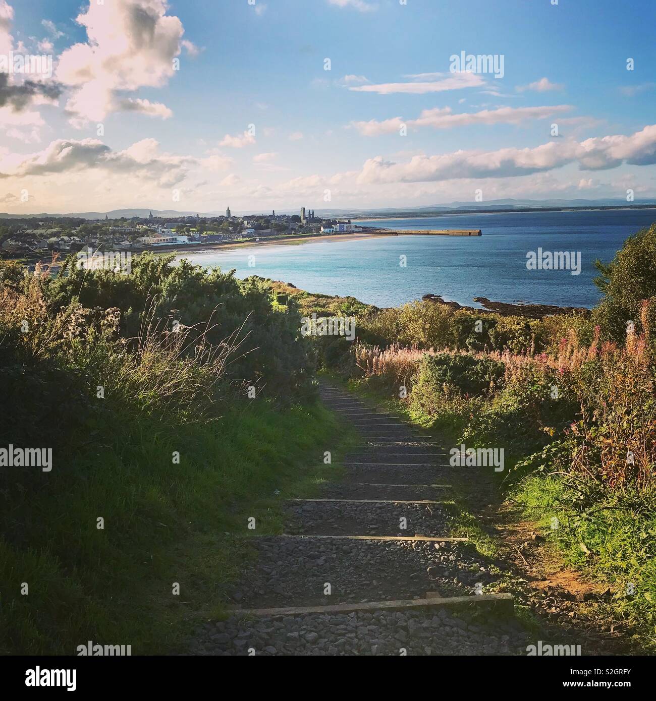 Fife Coastal Walk to St Andrews East Sands and Harbour, Fife, Scotland