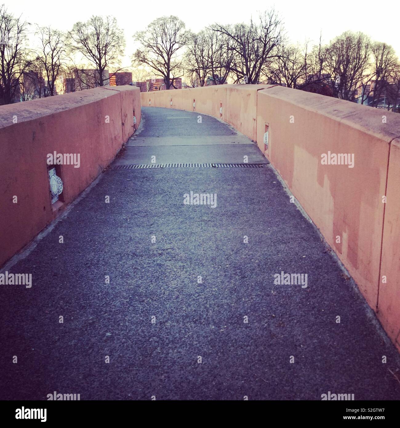 Pedestrian bridge to the Esplanade, Boston, Massachusetts, United States Stock Photo