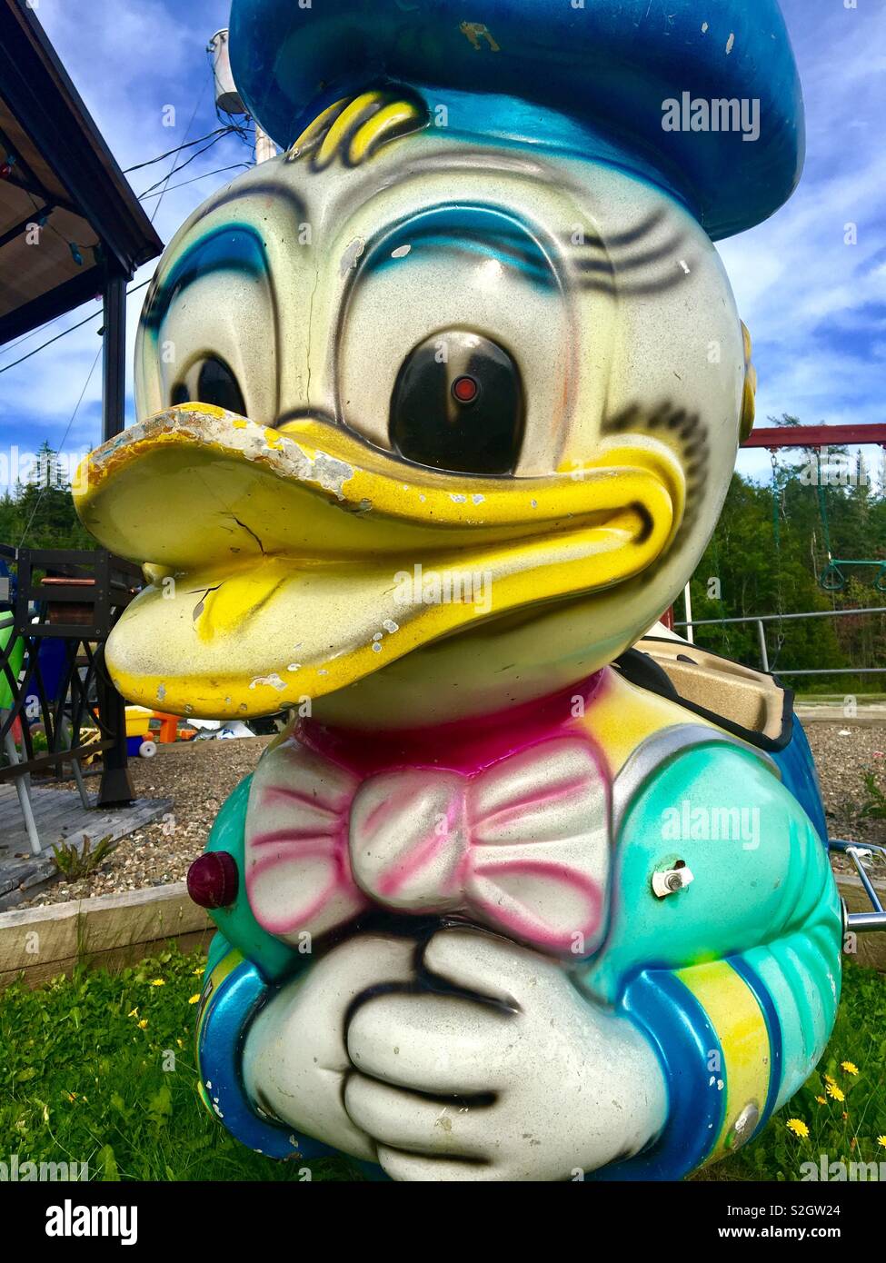 Donald Duck vintage amusement park ride Stock Photo