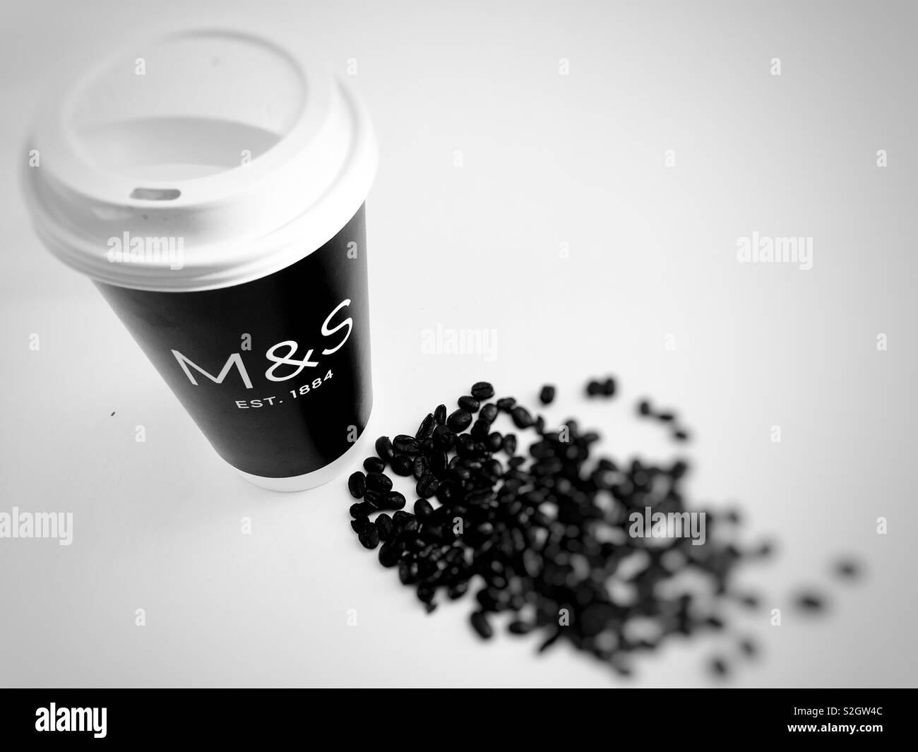 M&S take away coffee - Smartphone Captured Stock Image