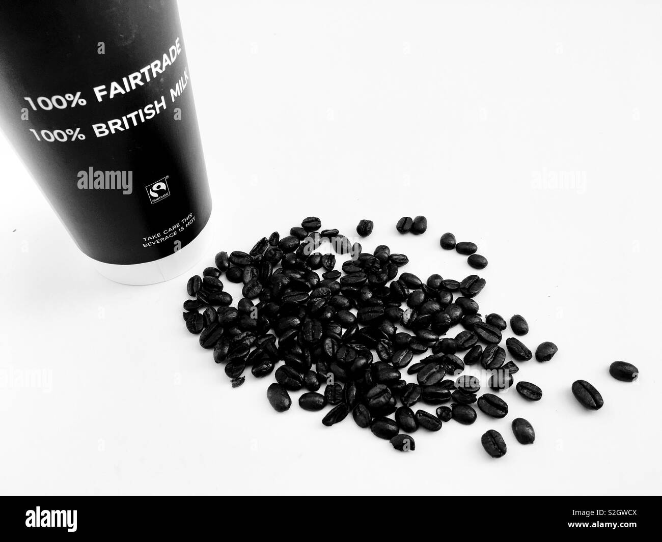 M&S take away coffee made from 100% Fairtrade coffee beans and 100% British milk - Smartphone Captured Stock Image